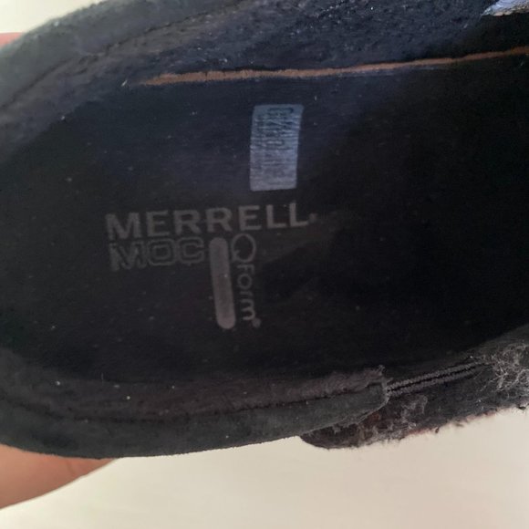 Merrell Women's Black Suede Moc Slip On Shoes 6.5 - Picture 8 of 11